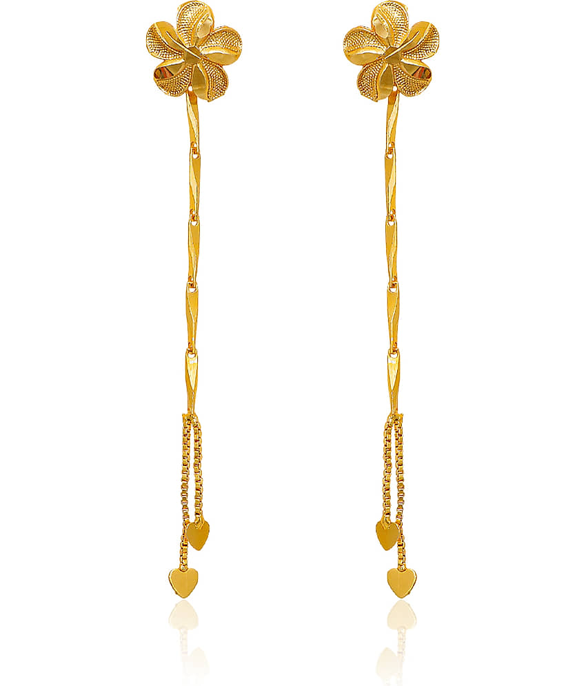 LUV FASHION Gold Chandelier Earrings ( Pack of 1 ) view 2