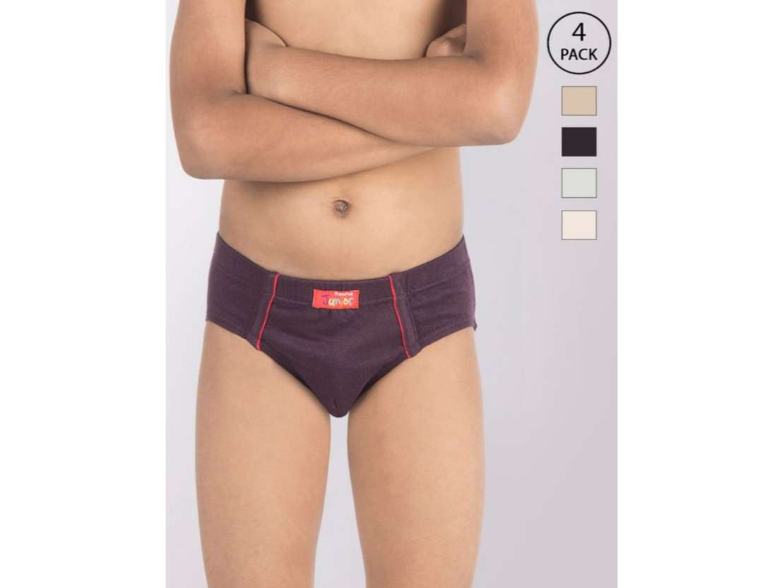 FRENCHIE Junior Blaze Kids Cotton Briefs - Assorted Colors - Pack of 4 - 6 years view 2