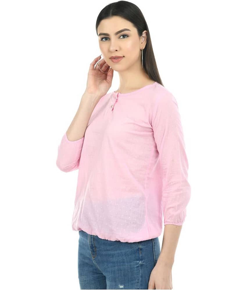 SAAKAA Women's Cotton Regular Top ( Pink ) view 2