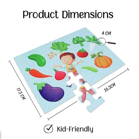 Advit Toys Vegetables Jigsaw Puzzle - 24 Piece + 16 Pages Educational Book view 2
