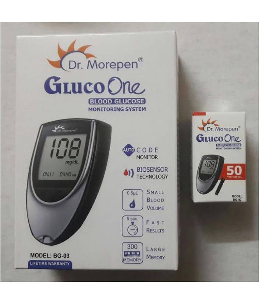 Dr Morepen Bloodglucose Monitor Combo BG03 with 50 Test Strips view 2