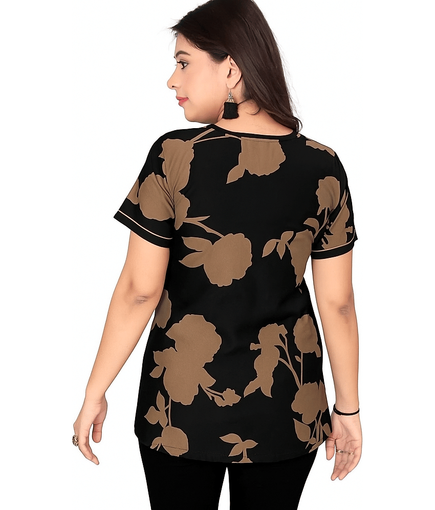 TATHASTU FASHION Women's Crepe A-Line Top ( Black ) view 2