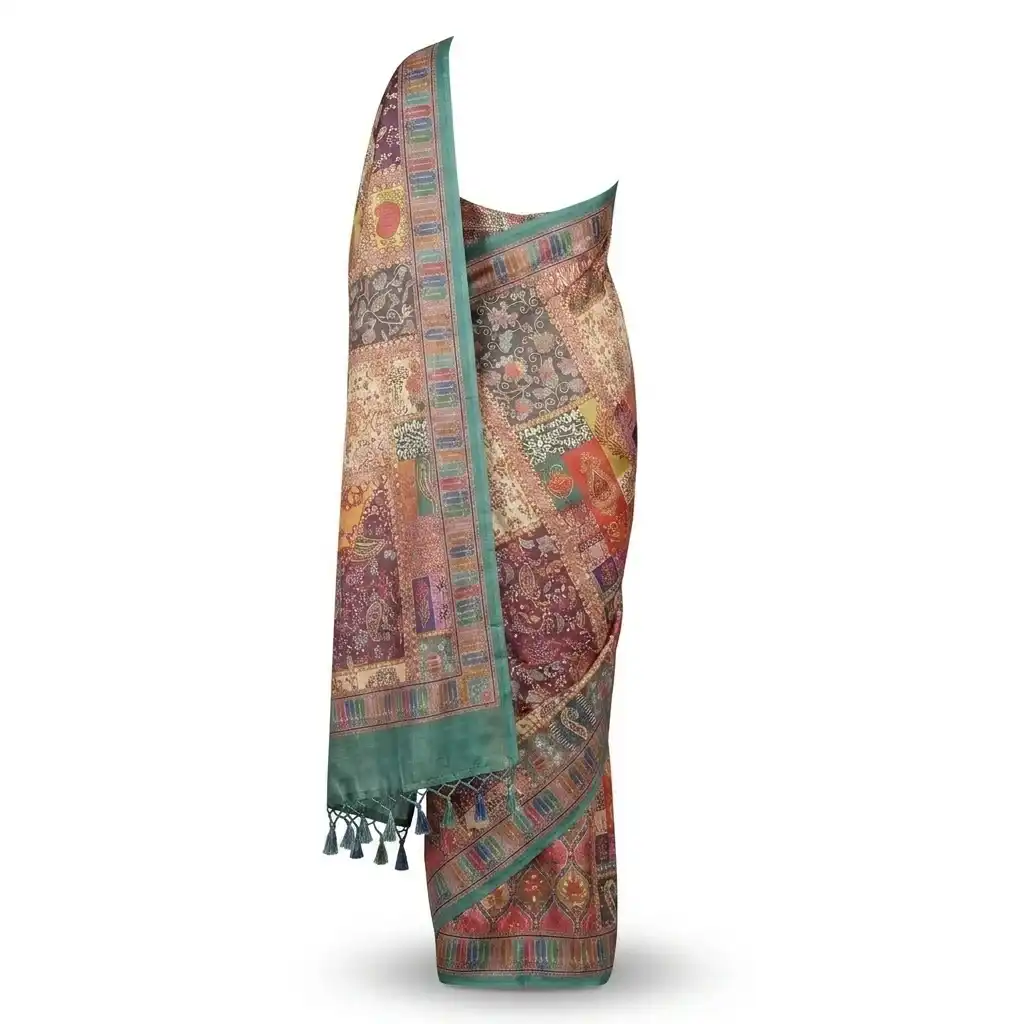Sambalpuri Multicolor Heritage Patchwork Handloom Saree view 2