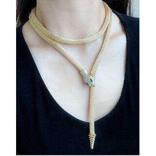Trendy Gold plated Adjustable Snake Necklace for women's view 2