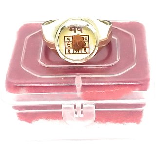 Ashtadhatu Rudraksha Jadit Mesh ( Aries ) Rashi Ring In Gold Plated For Men And Women To Increase Your Health Wealth view 2