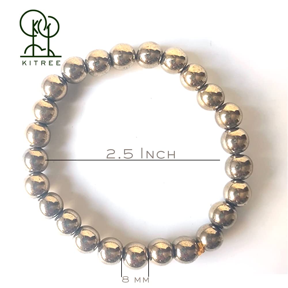 KITREE ENERGISED NATURAL GOLDEN PYRITE CRYSTAL BRACELET FOR MENS AND WOMENS (COLOR DARK GOLDEN) view 2