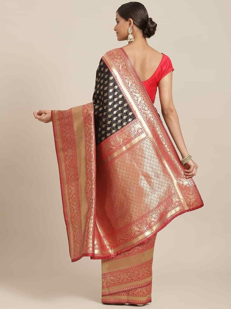 Women's Banarasi Art Silk Saree With Unstiched Blouse Piece view 2