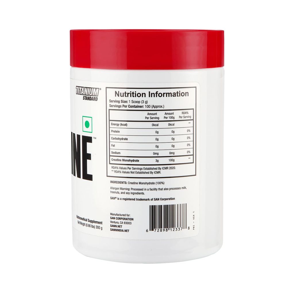San Performance Creatine Powder | Pure Micronised Creatine Mono hydrate | Pre Workout Supplement | 100 Servings | Unflavoured | 300g | view 2
