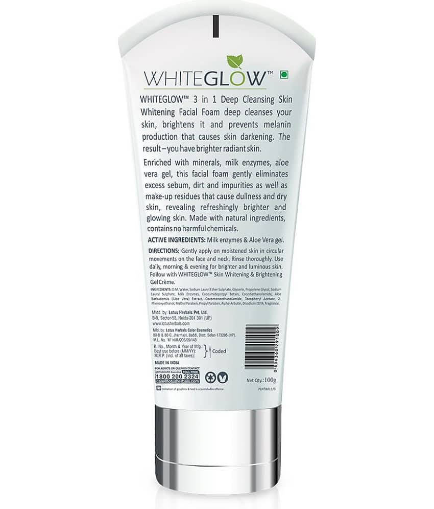 Lotus Herbals Whiteglow 3 In 1 Deep Cleaning Facial Foam 100g (Pack of 2) view 2