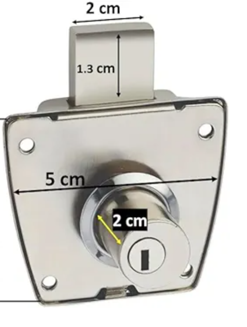 Adison Wardrobe Lock With 20mm Long Latch With Two Keys Pack Of 1 view 2