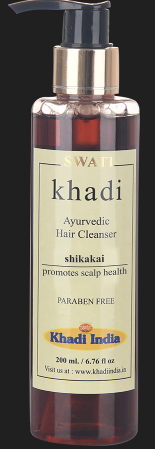 Khadi Swati - Ayurvedic Herbal Hair Cleanser Shikakai SAT Paraben Free (Shampoo) 210ml.