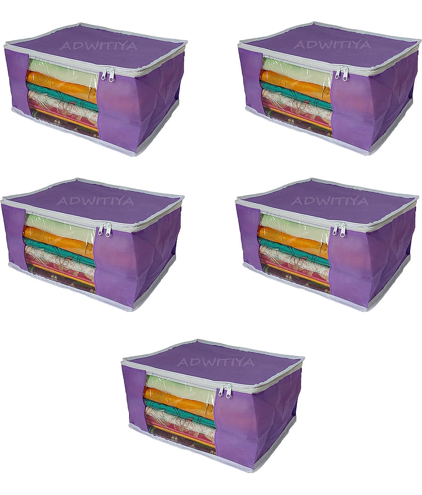 ADWITIYA Purple Saree Covers - 5 Pcs