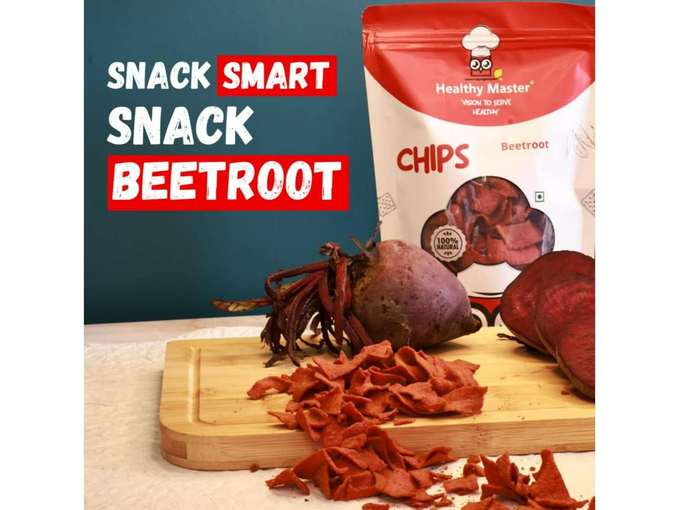 Healthy Master Beetroot Chips - Baked and Nutritious (Chatpata Spice) - 500 Gram view 2