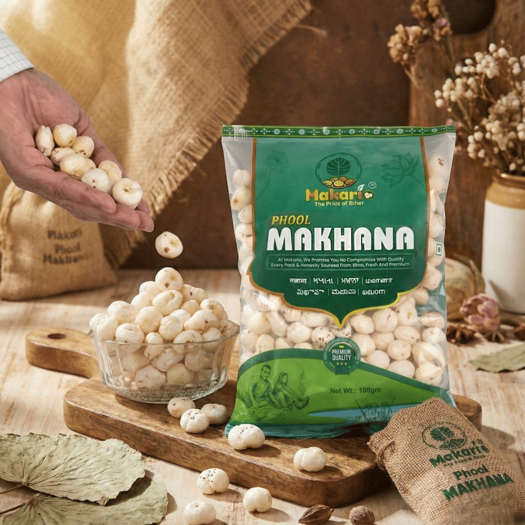 Makario Phool Makhana – Premium Quality Lotus Seeds | 100% Natural & Healthy Snack | 100g Pack view 2