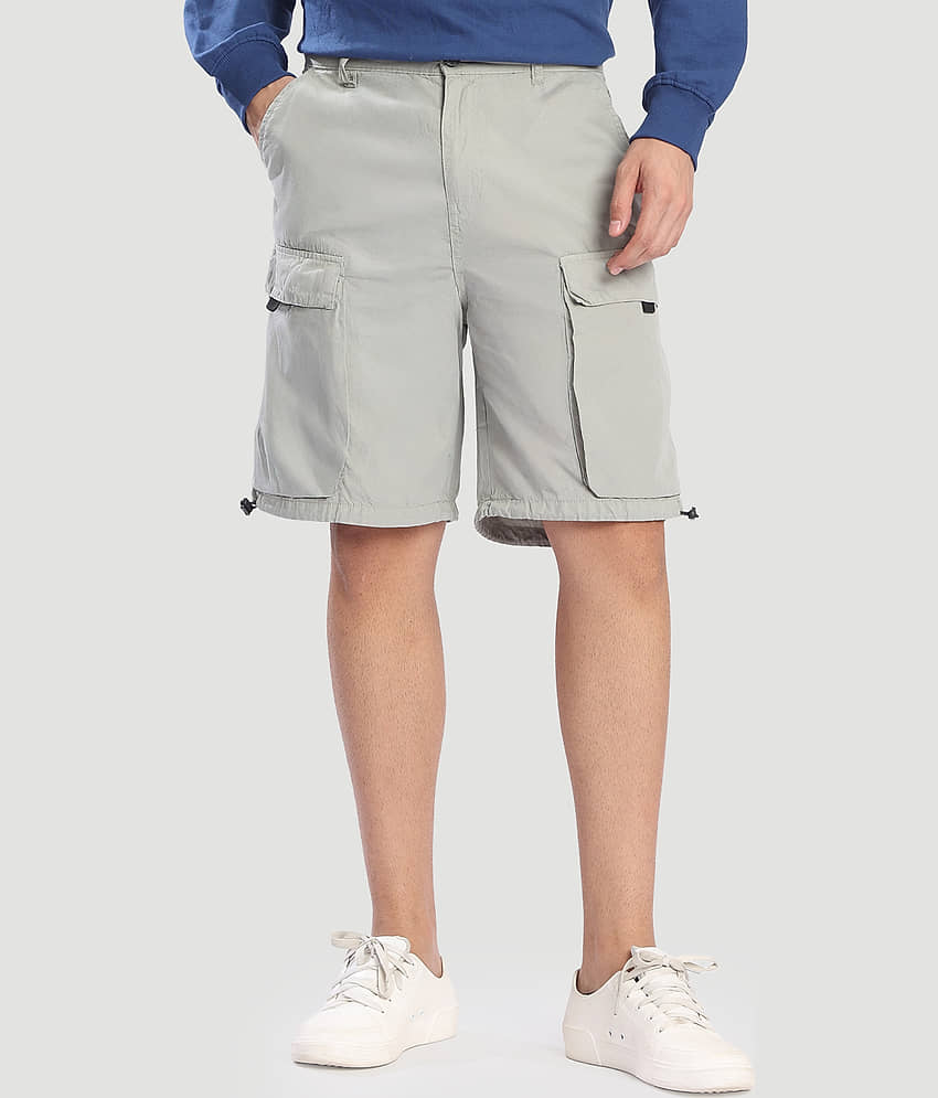 Bene Kleed Grey Cotton Men's Shorts ( Pack of 1 ) view 2