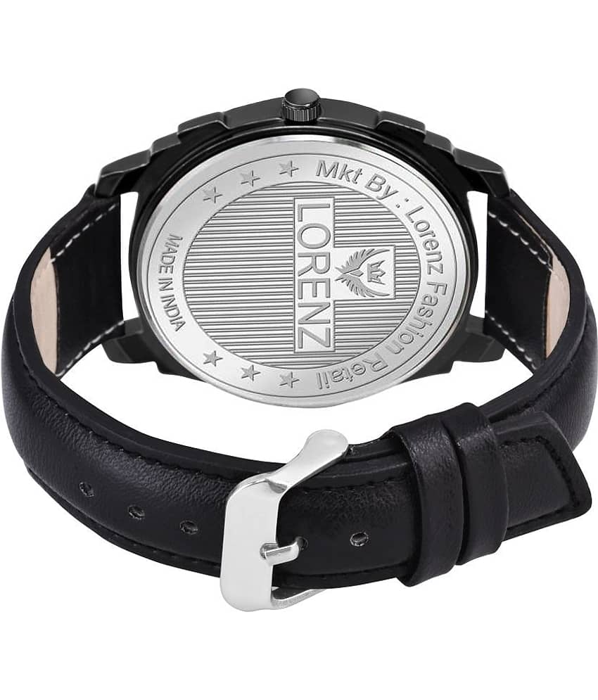 Lorenz Black Leather Analog Men's Watch view 2