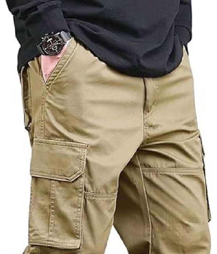 MATHAE Loose Men's Cargos - Khaki ( Pack of 1 ) view 2