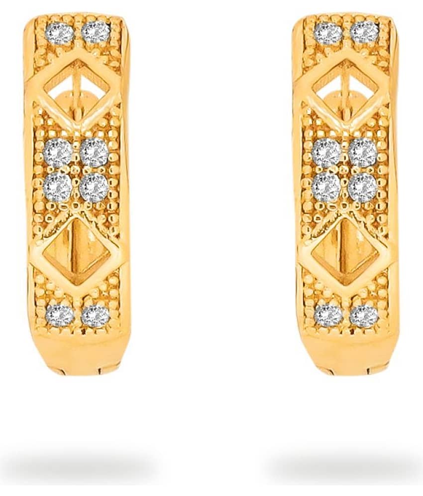 Drashti Collection Golden Huggies Earrings ( Pack of 1 ) view 2