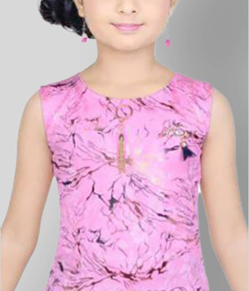 Zadmus Cotton Blend A-line Dress For Girls ( Pack of 1 , Pink ) view 2