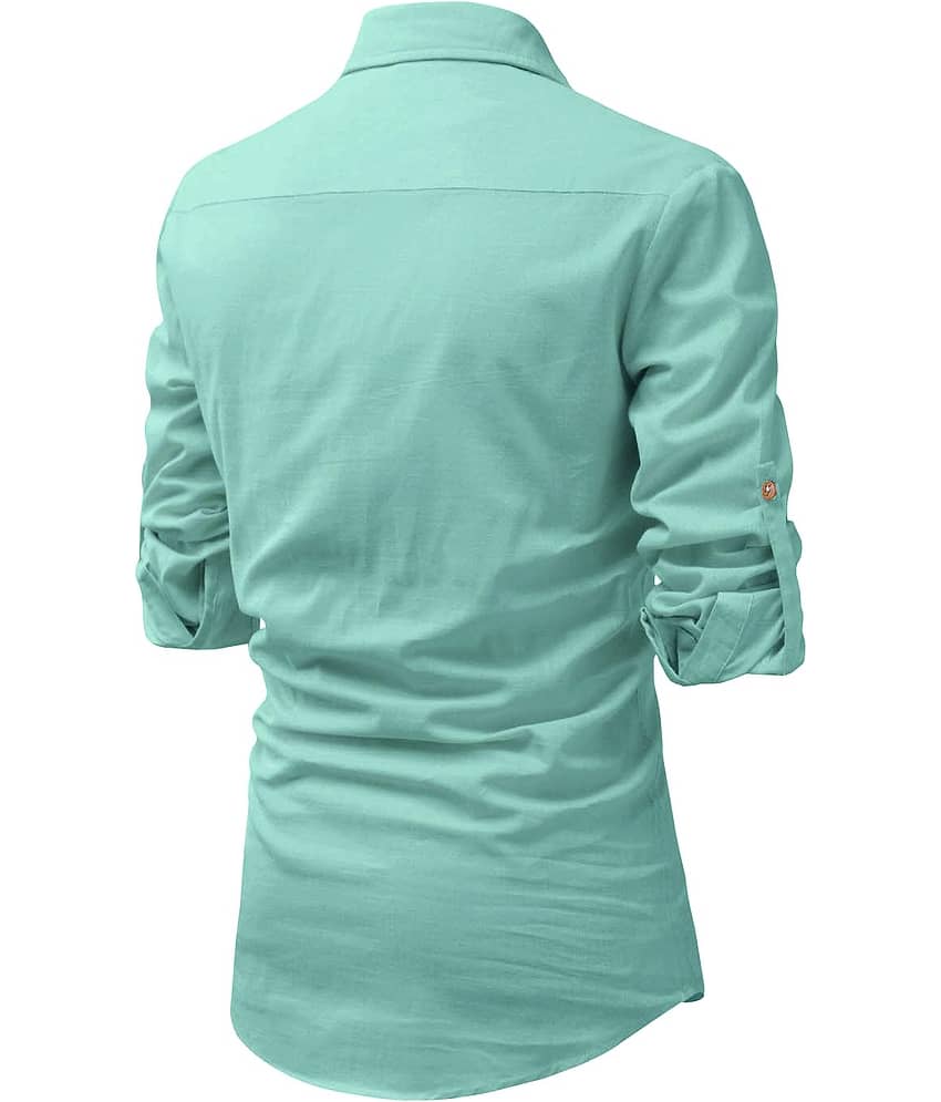 Vida Loca Sky Blue Cotton Blend Men's Shirt Style Kurta ( Pack of 1 ) view 2