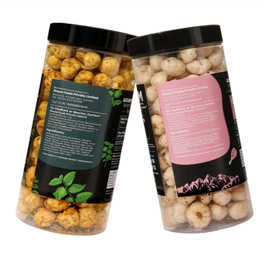 GOURMET MAKHANA Roasted in Olive Oil | Flavors Pudina Masala & Himalayan Salt and Pepper| Combo Of 2, 65g Each. - 130 gm view 2
