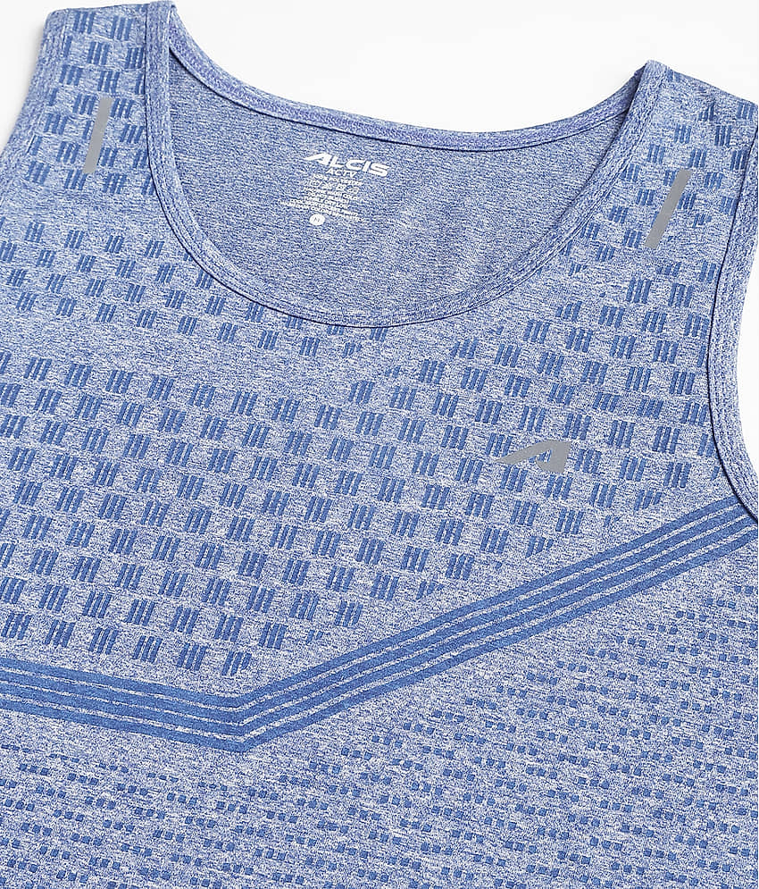Alcis Blue Polyester Slim Fit Men's Tanks ( Pack of 1 ) view 2