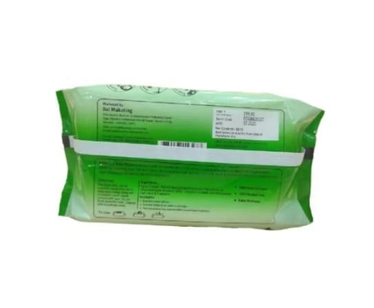 Extra Care Natural Baby Green Wipes 80 piece ( pack of 1) | Soft Cleansing Wet Water Wipes for babies with Lid view 2