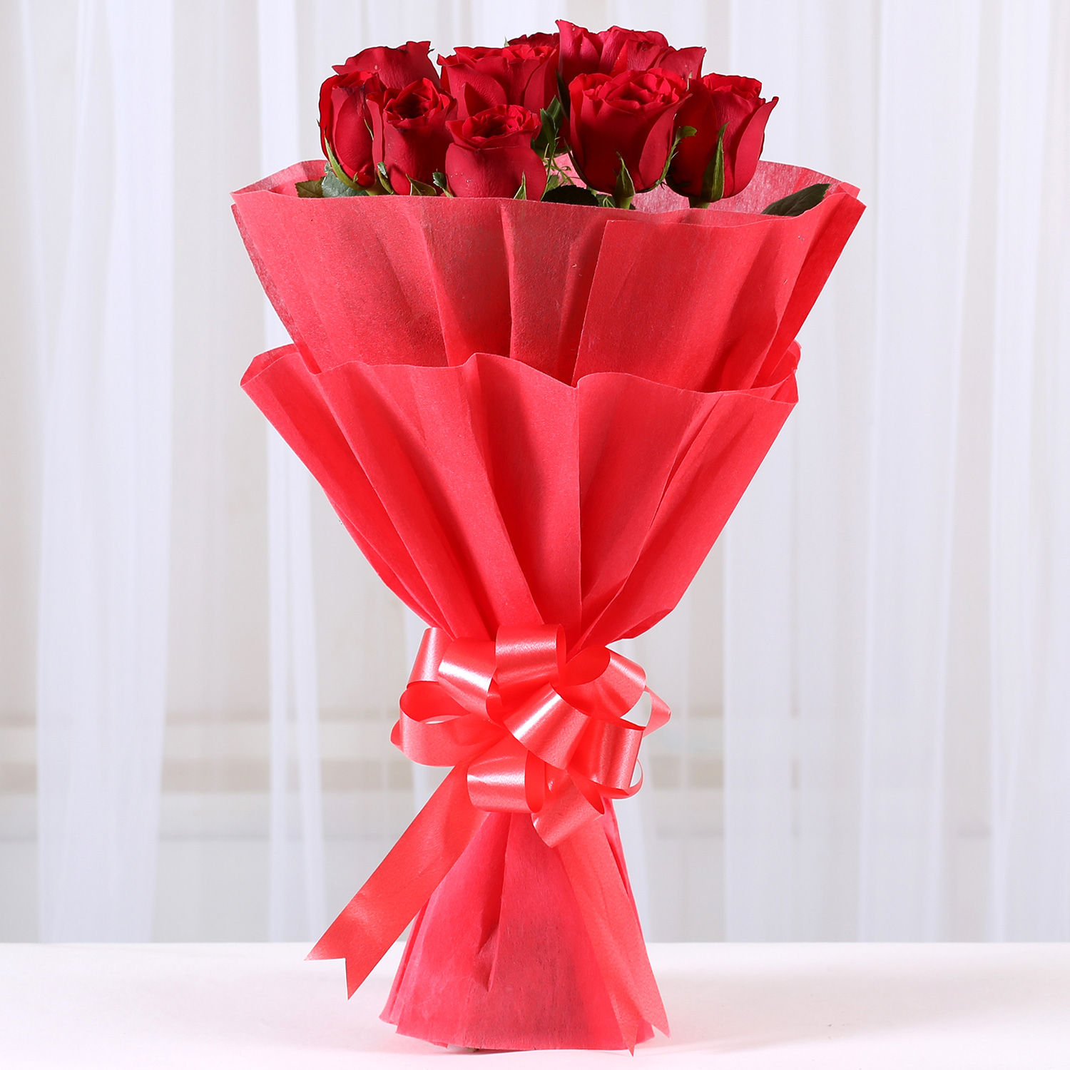 Vivid 10 Red Roses Bouquet view 2