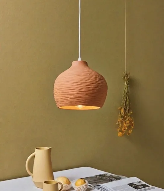 Walnut Terracotta Pendant Light 18 Cm X 18 cm view 2