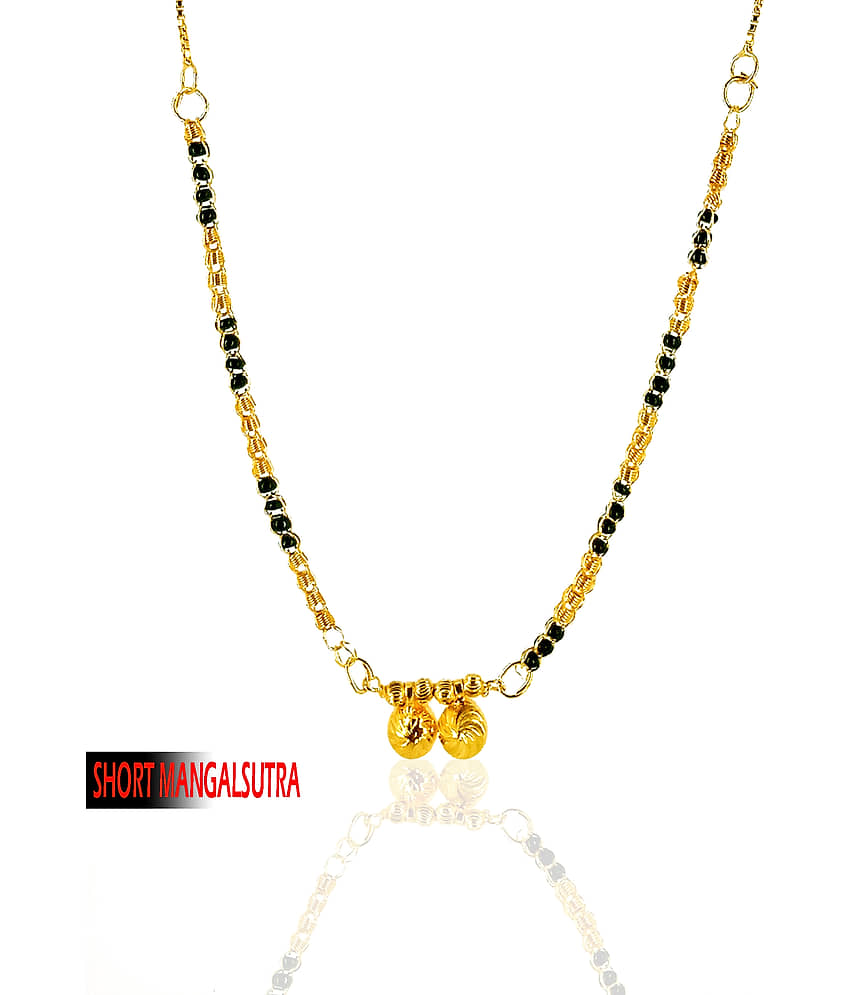 KRIMO GOLD BLACK SHORT MANGALSUTRA FOR WOMEN-100132 view 2