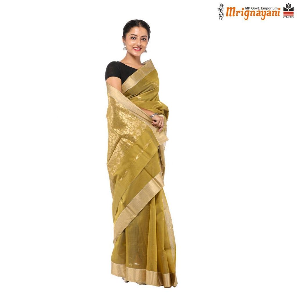 HANDLOOM MAHESHWARI SILK SAREE WITH BLOUSE (SKU - 3S0104030422, SAREE -1254) view 2