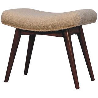 Honey Caramel Boucle Cream Curved Bench view 2