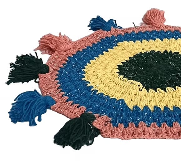 Handmade Crochet Cotton Rug view 2