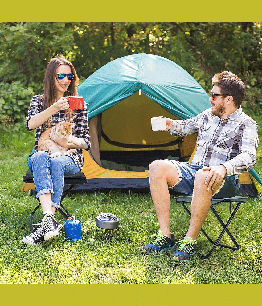 Folding Stool Camping Stool Foldable Camp Chair Collapsible Stooll Portable Chair Travel Foot Stool for Backpacking Fishing Hiking Picnic view 2