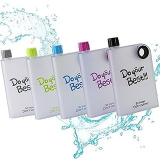 Right trader Attractive Portable Notebook Water Memo Bottle 420ml Flat And Ultra Slim For Travel And Office Use ( Multicolor) view 2