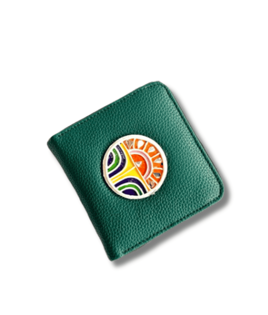 Sunflower Mini Lippan Art Handcrafted Wallet view 2