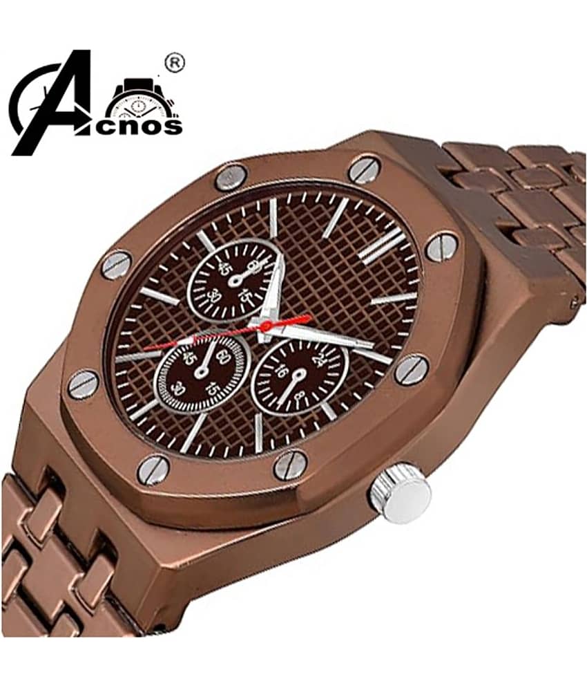 acnos Black Stainless Steel Analog Men's Watch