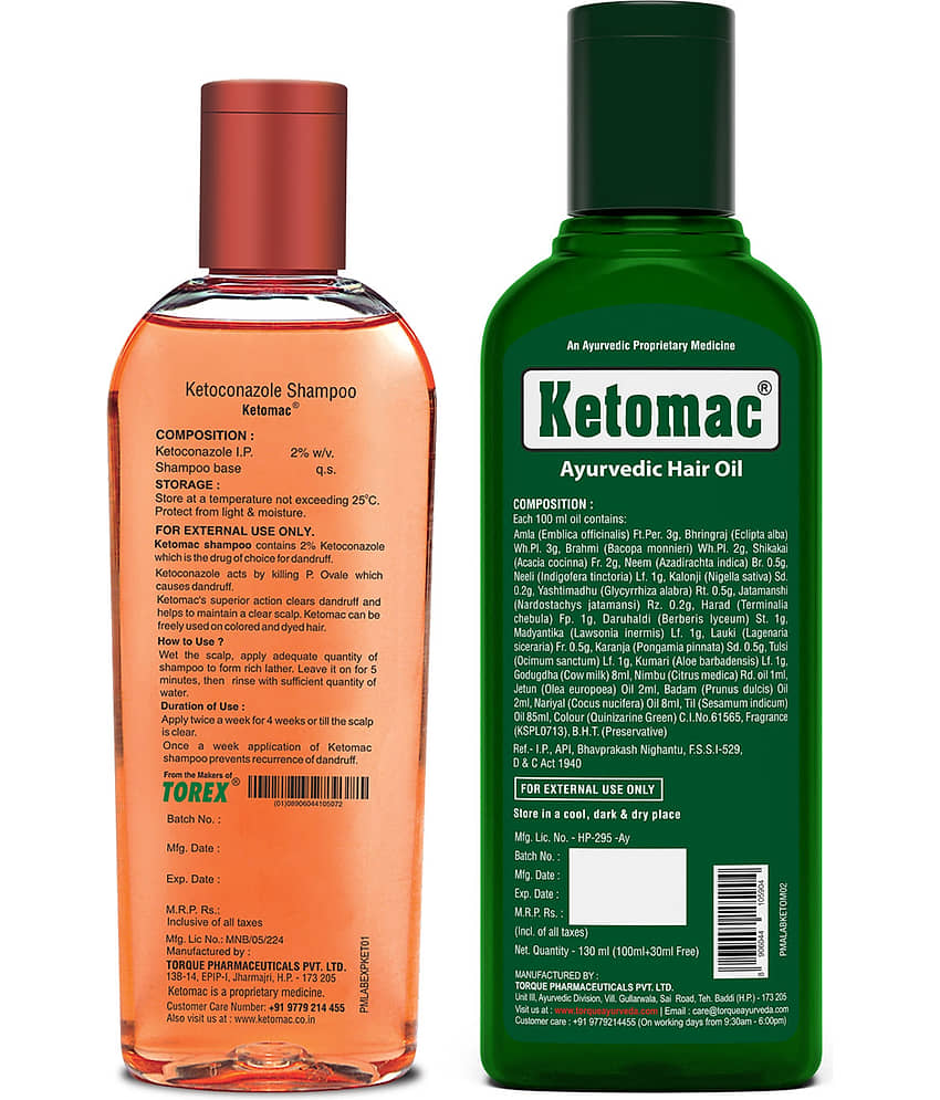 Ketomac Anti Dandruff Shampoo110ml With Ketomac Ayurvedic Anti Hair Fall Oil For Hair Growth 130ml view 2