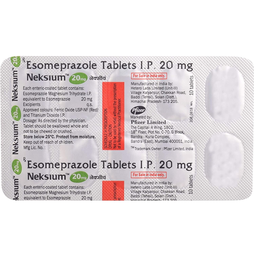 Neksium Esomeprazole 20mg Tablets view 2