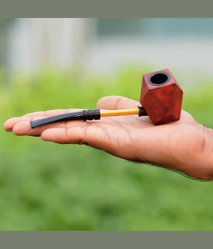 JMALL Brown 15 cm Wooden Pipe - Pack of 1 view 2