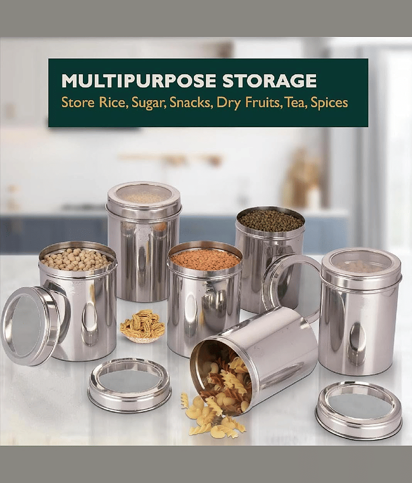 STEEPLE Steel Silver Multi-Purpose Container ( Set of 6 ) view 2