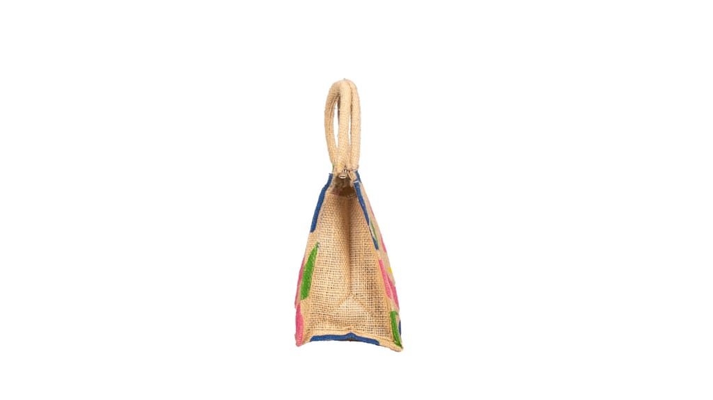 Colorful Paisley Jute Tote Bag - Eco-Friendly & Stylish view 2
