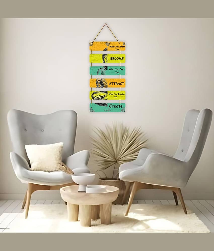 Positive Vibe Lifestyle Wood Motivational Wall Hanging Wall Sculpture Multi - Pack of 1 view 2