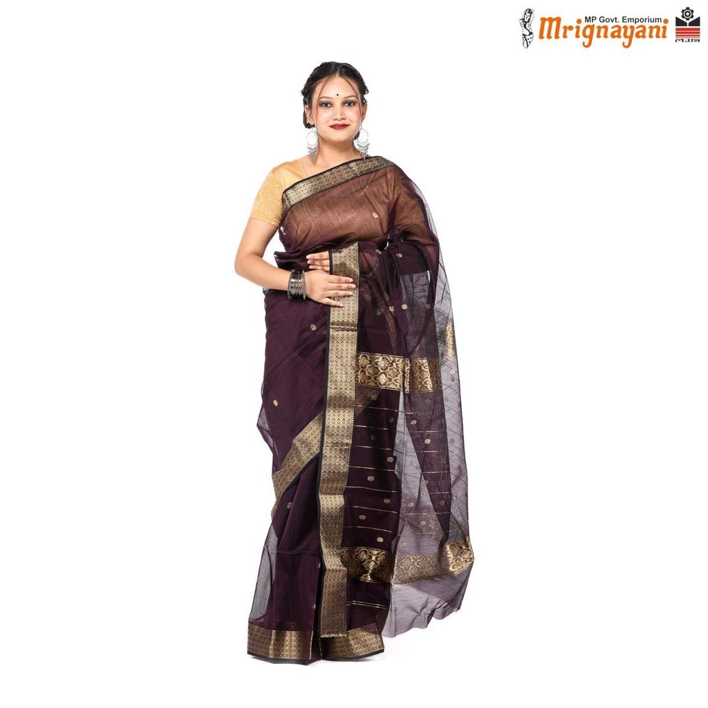 HANDLOOM MAHESHWARI SILK SAREE WITH BLOUSE (SKU - 3S0101020422, SAREE-1131) view 2