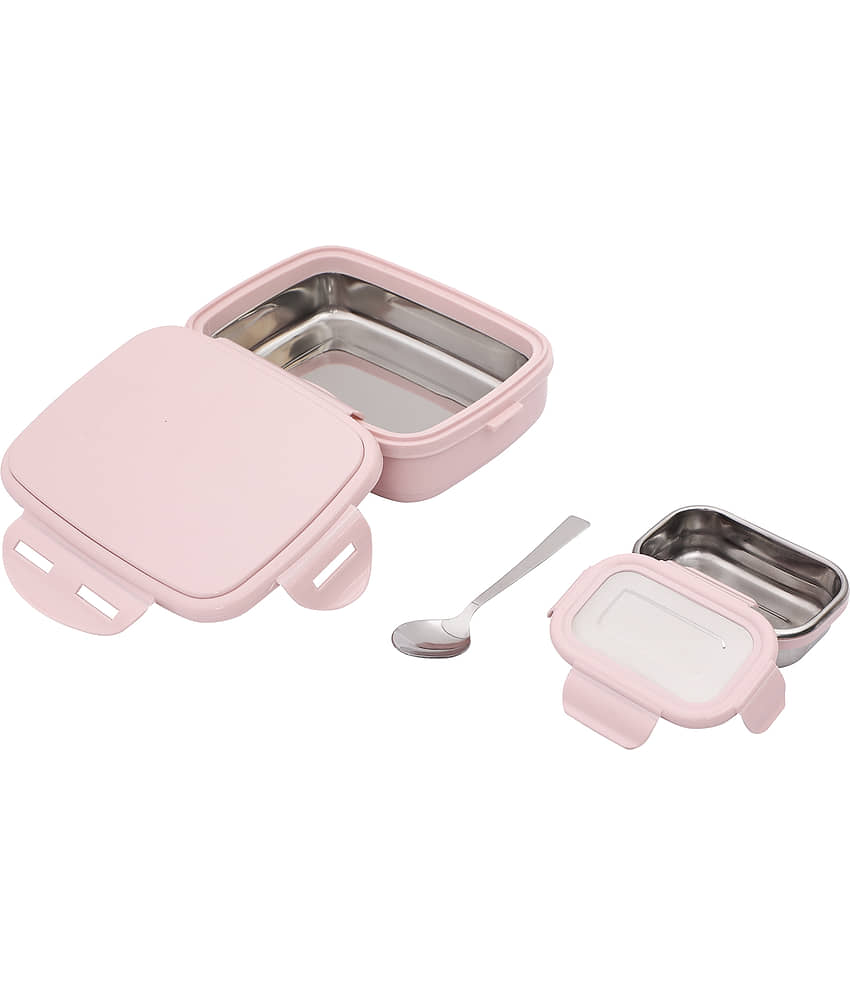 Jaypee - Pink Stainless Steel Insulated Lunch Box ( Pack of 1 ) view 2