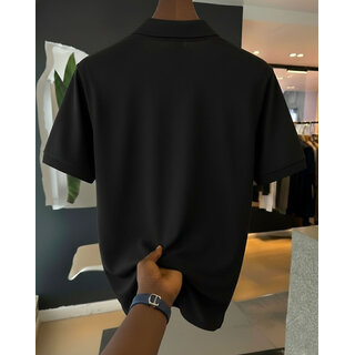 Ausk Mens Black, Grey Graphic Print Cotton Blend Polo Collar T-Shirt view 2