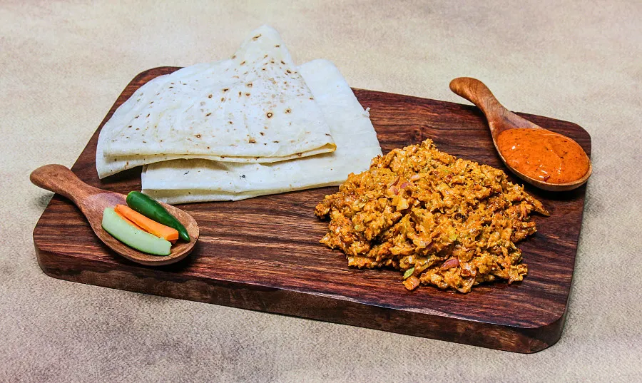 Rumali Peri-peri Chicken Shawarma On Plate