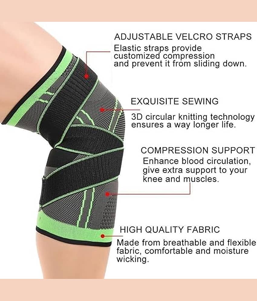 JUSTIFIT Unisex Knee Straps Single Green ( Xtra Large - Size ) view 2
