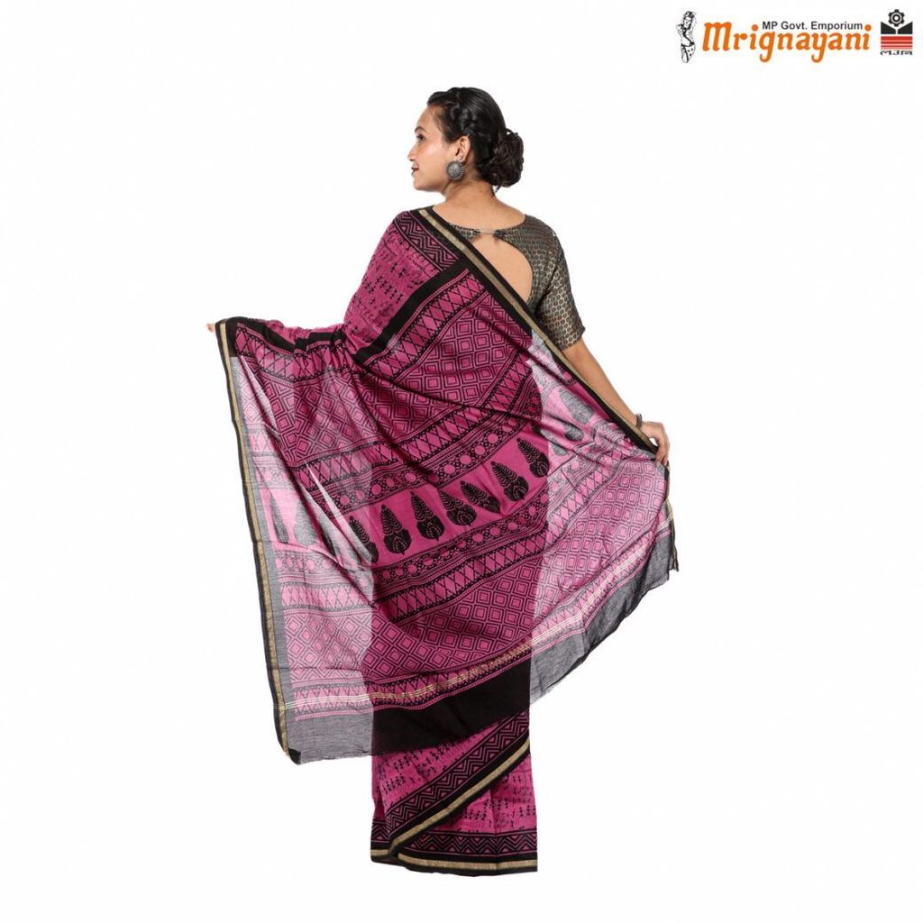 HANDLOOM CHANDERI SILK SAREE WITH BLOUSE (SKU - 1SCZ01200522 , SAREE - 1227) view 2