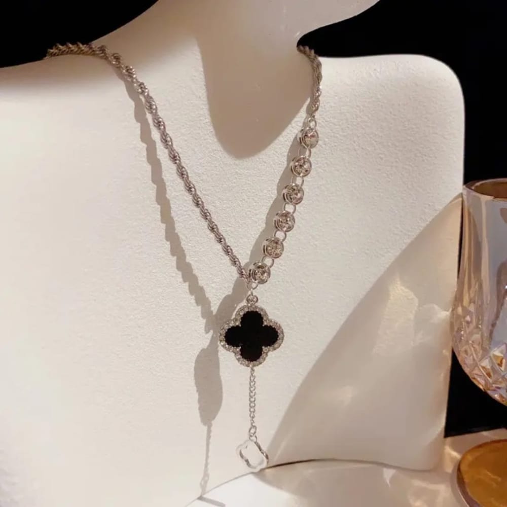 Dual Clover Necklace - Stainless steel necklace for women view 2